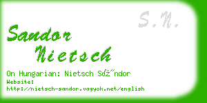 sandor nietsch business card